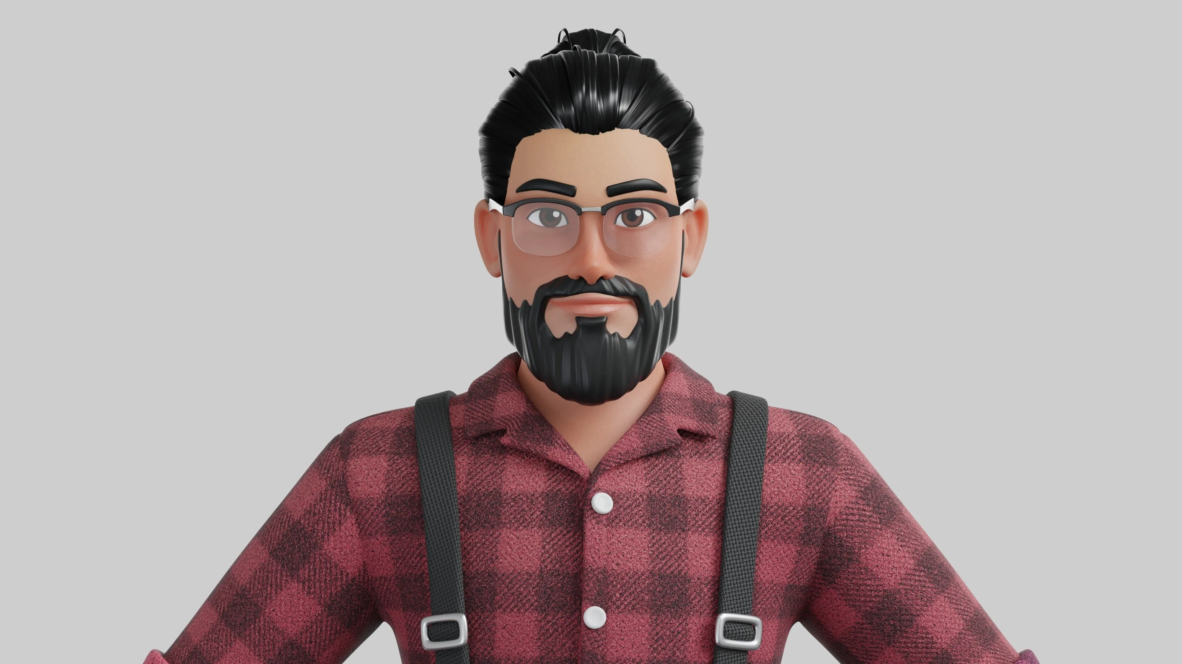 Hipster Man Cartoon Character 3D character animation